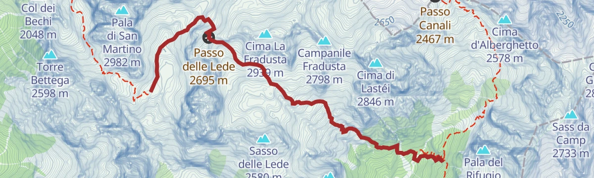 Route map: Dolomites Palaronda Ferrata 360 Tour - stage 7